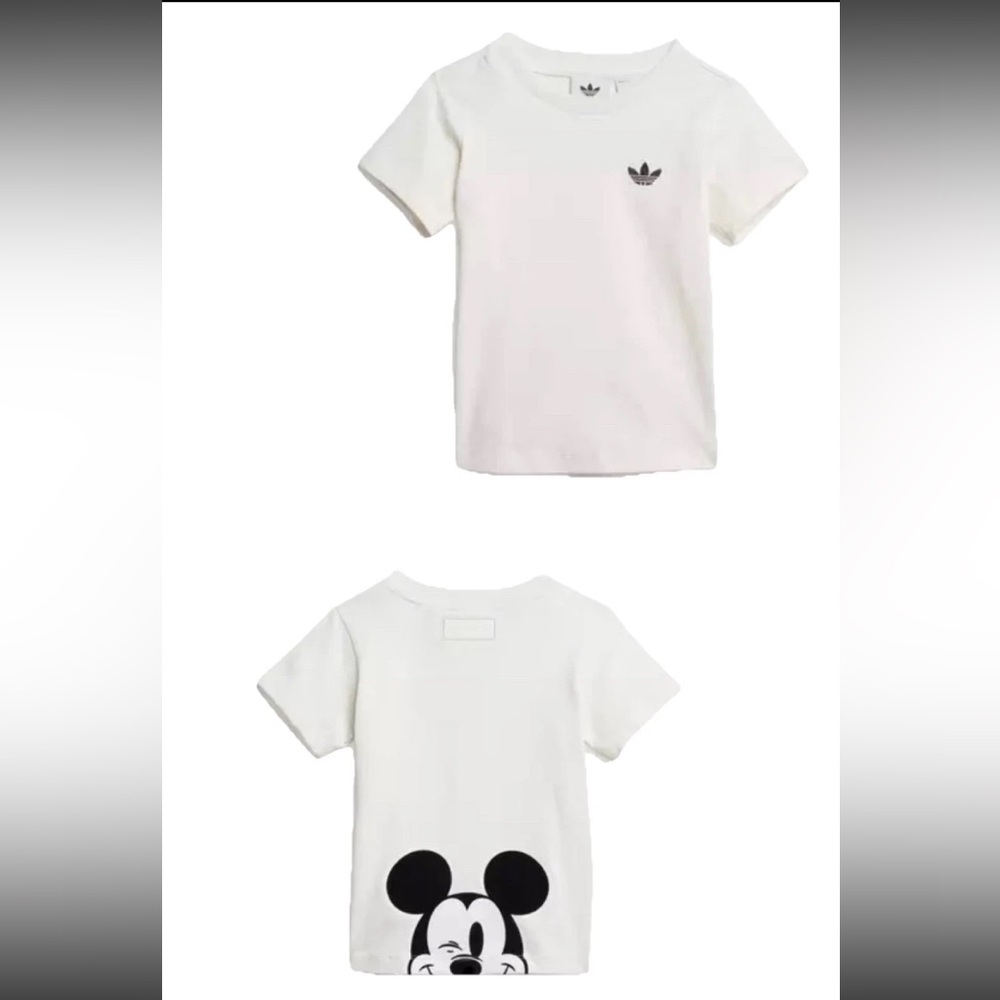 NWT Adidas Originals x Disney Mickey Mouse White T Shirt Size 2T Infant Toddler